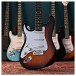LA Left Handed Electric Guitar Sunburst, 10W Guitar Amp & Accessory Pack
