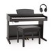 DP-10X Digital Piano by Gear4music + Piano Stool Pack, Matte Black