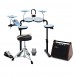 VISIONDRUM Compact Mesh Electronic Drum Kit Amp Pack, Blue